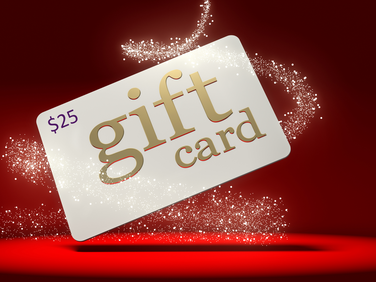 InspireByMK $25 gift card for premium handcrafted aromatherapy, allowing recipients to choose from shower steamers, essential oil rollers, hydrosols, lotions, and bug sprays