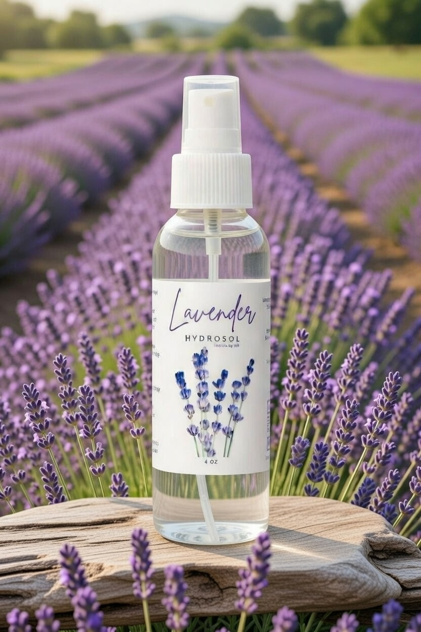InspireByMK Lavender Hydrosol spray bottle, pure steam-distilled lavender water