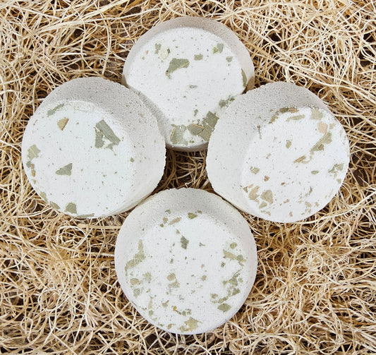 InspireByMK Eucalyptus shower steamer with pure eucalyptus essential oil and dried eucalyptus leaves