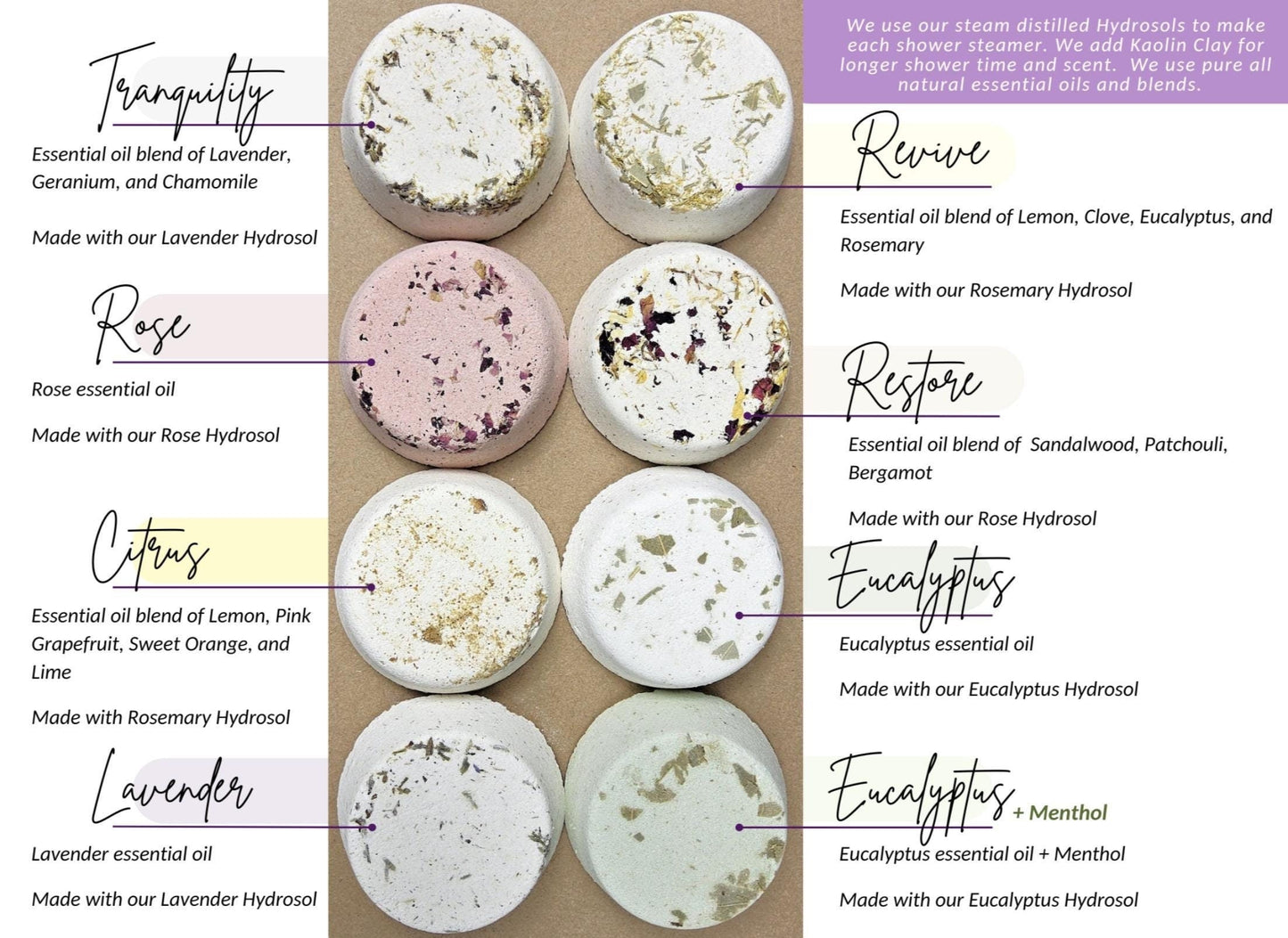 Shower Steamers | All 8 | Sample Pack