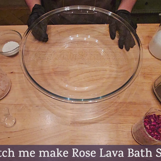 Rose lavender bath salts handcrafted with dried botanicals, InspireByMK natural bath and body product.