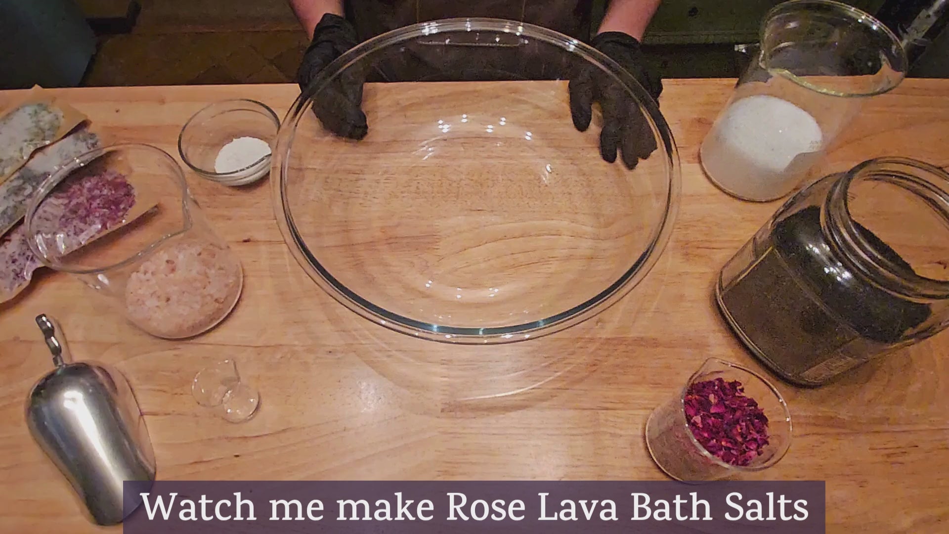 Rose lavender bath salts handcrafted with dried botanicals, InspireByMK natural bath and body product.